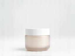 Image representing private label cosmetic manufacturing, showing a generic product with a placeholder label